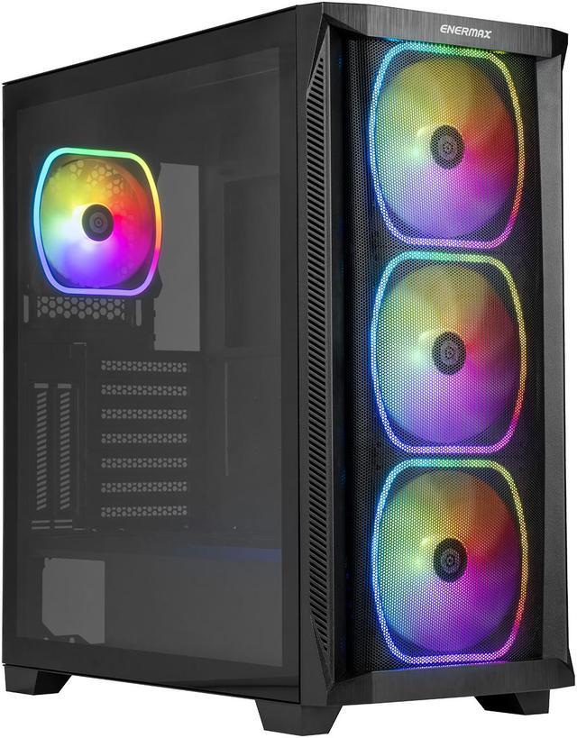 Enermax StarryKnight SK30 V2 - E-ATX Mid Tower PC Gaming Case - Mesh Front  Panel & Tempered Glass Side Panel - 4X SquA ADV ARGB PWM Fans - Built-in 