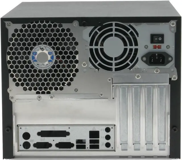 Alt view image 6 of 12 - CHENMING 118-AL-BLK-0-300PSU Black/ Silver Aluminum Micro ATX Desktop Computer Case 300W Power Supply