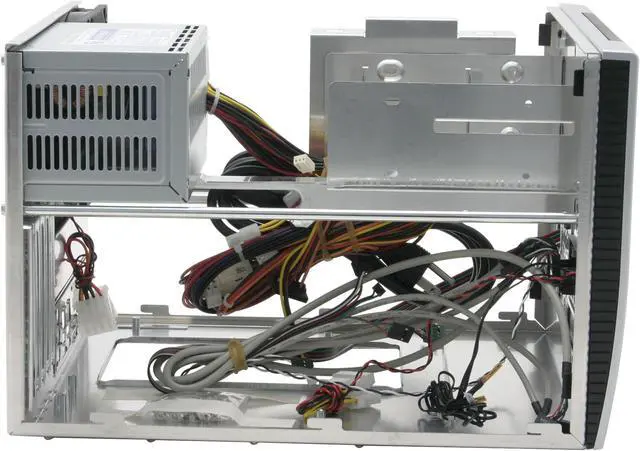 Alt view image 8 of 12 - CHENMING 118-AL-BLK-0-300PSU Black/ Silver Aluminum Micro ATX Desktop Computer Case 300W Power Supply