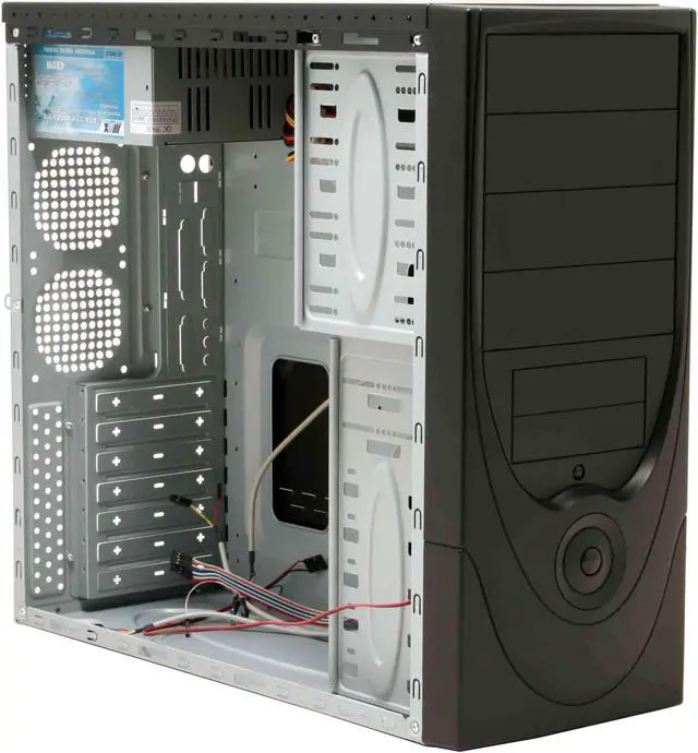 Alt view image 8 of 15 - ARK A502-1 Black Steel ATX Mid Tower Computer Case 420W Power Supply