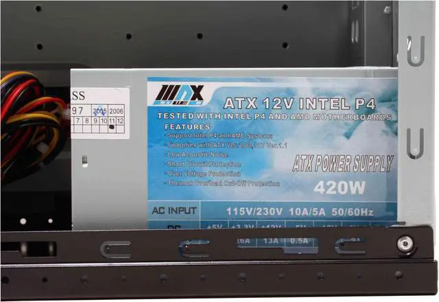 Alt view image 11 of 15 - ARK A502-1 Black Steel ATX Mid Tower Computer Case 420W Power Supply