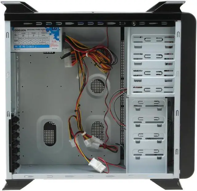 Alt view image 7 of 16 - ARK 6099S BK Black Steel ATX Mid Tower Computer Case 400W Power Supply