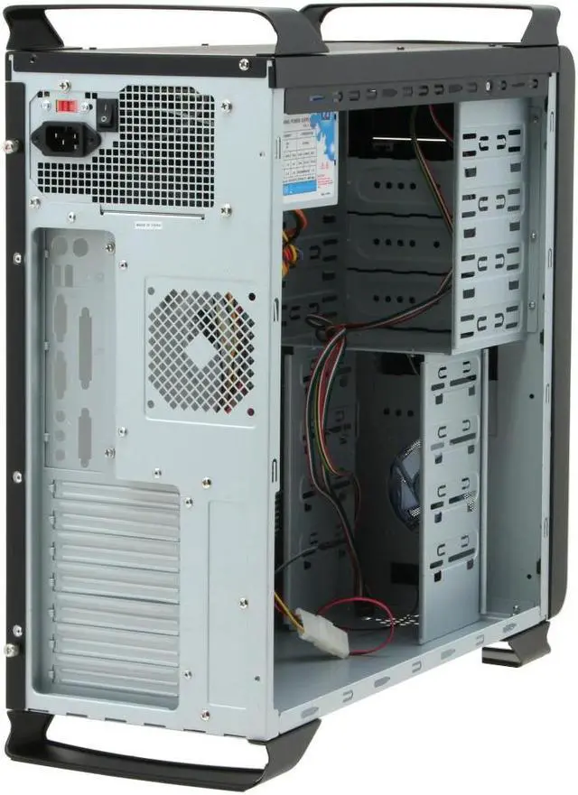 Alt view image 9 of 16 - ARK 6099S BK Black Steel ATX Mid Tower Computer Case 400W Power Supply