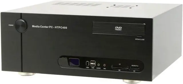 Alt view image 2 of 8 - ARK Black Aluminum / Steel HTPC 400BA Black ATX Media Center / HTPC Case
