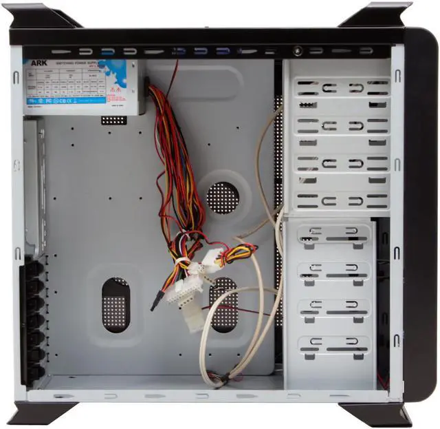 Alt view image 8 of 14 - ARK 6099-CA Black Steel ATX Mid Tower Computer Case 400W Power Supply