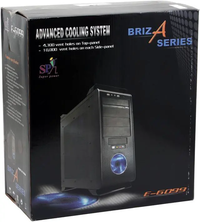 Alt view image 14 of 14 - ARK 6099-CA Black Steel ATX Mid Tower Computer Case 400W Power Supply