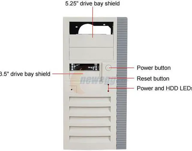 Alt view image 2 of 11 - ARK SR20502 Beige Tower Server Case 3 External 5.25" Drive Bays