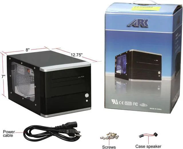 Alt view image 9 of 9 - ARK PI-01 (UV coating) Black Mini-ITX Tower Computer Case 300W Power Supply