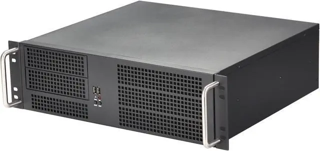 Main image of ARK IPC-3U380 Black 1.2mm SGCC 3U Rackmount Server Chassis 2 External 5.25" Drive Bays