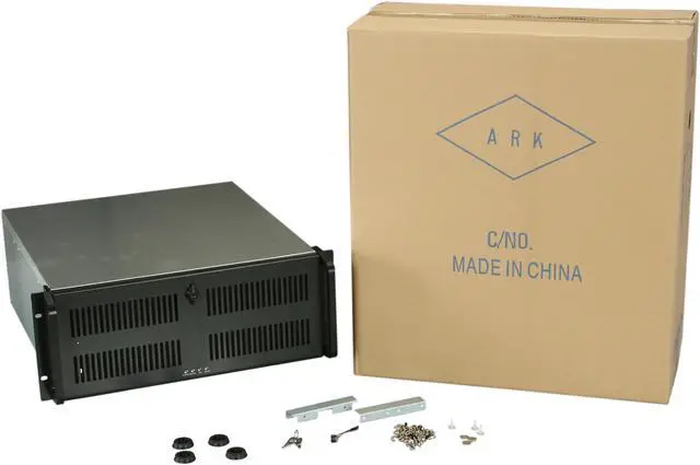 Alt view image 7 of 7 - ARK 4U-500-S Black front panel/ Silver body 1.2mm SECC Zinc-Coated Steel (Chassis) Aluminum Alloy (Handle) 4U Rackmount Server Case 3 External 5.25" Drive Bays