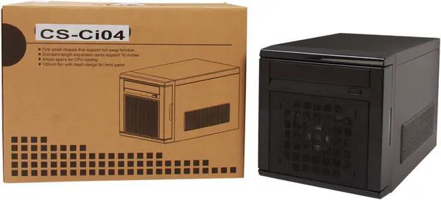 Alt view image 6 of 6 - ARK ITX/CS-CI04 Black Server Case Internal 300W 1 External 5.25" Drive Bays