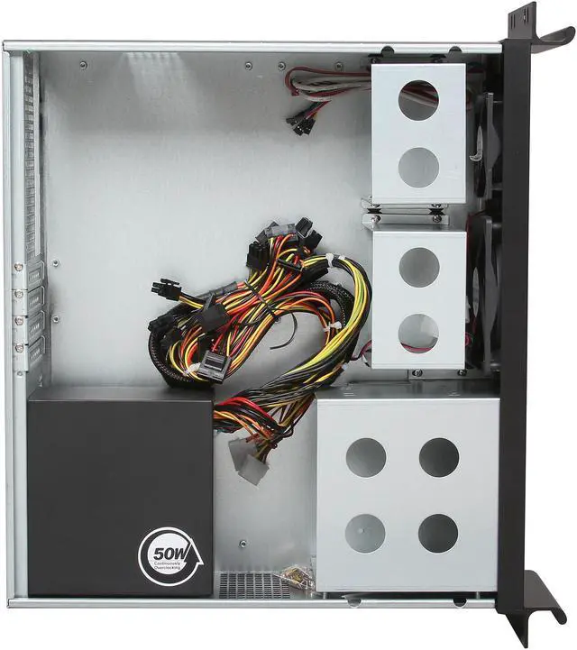 Alt view image 6 of 7 - ARK IPC-3U390APS Black 3U Rackmount Server Case 500W 80PLUS Bronze 2 External 5.25" Drive Bays