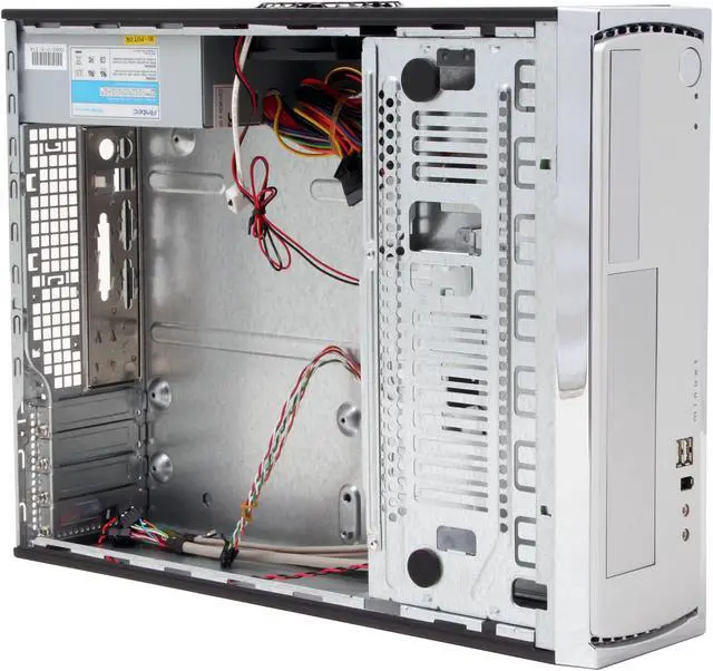 Alt view image 7 of 14 - Antec Minuet 300 Black/Silver Steel / Plastic Micro ATX Slim Case Computer Case 300W ATX12V Power Supply