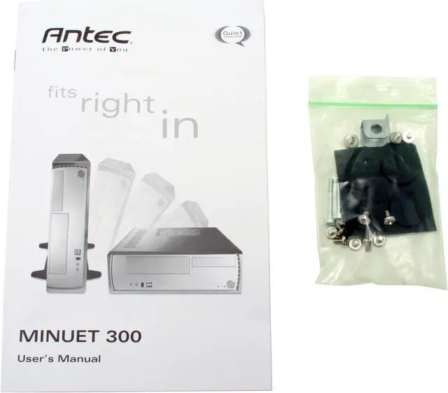 Alt view image 13 of 14 - Antec Minuet 300 Black/Silver Steel / Plastic Micro ATX Slim Case Computer Case 300W ATX12V Power Supply