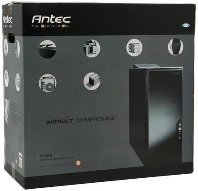 Alt view image 15 of 15 - Antec Performance One P180B Black 0.8mm cold rolled steel for durability through the majority of chassis
1.0mm cold rolled steel around the 4 x HDD area ATX Mid Tower Computer Case