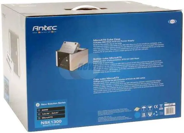 Alt view image 12 of 12 - Antec NSK1300 Black / Silver Aluminum / Plastic Micro ATX Desktop Computer Case 300W Power Supply