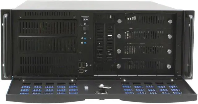 Alt view image 4 of 13 - Antec Take 4 + 450 Black 4U Rackmount Quiet Rackmount Server Case 450W 2 External 5.25" Drive Bays