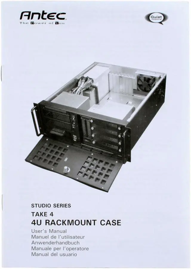 Alt view image 13 of 13 - Antec Take 4 + 450 Black 4U Rackmount Quiet Rackmount Server Case 450W 2 External 5.25" Drive Bays