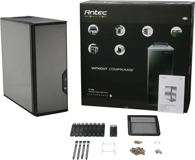 Alt view image 13 of 13 - Antec P182 Gun Metal Black 0.8mm cold rolled steel ATX Mid Tower Computer Case