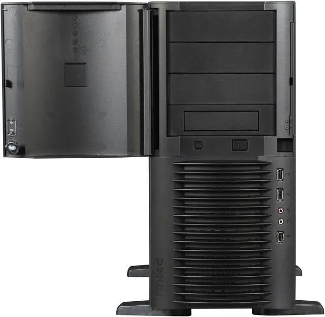 Alt view image 2 of 9 - Antec TITAN650 Black Steel Pedestal Server /Workstation Case w/ 650W Power Supply 4 x 5.25" (one with 5.25" to 3.5" adapter) External 5.25" Drive Bays