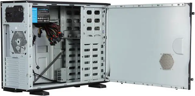 Alt view image 5 of 9 - Antec TITAN650 Black Steel Pedestal Server /Workstation Case w/ 650W Power Supply 4 x 5.25" (one with 5.25" to 3.5" adapter) External 5.25" Drive Bays