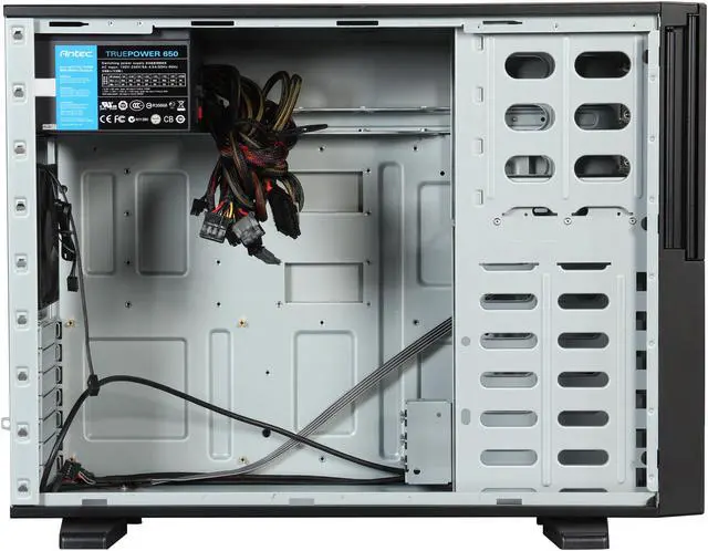 Alt view image 6 of 9 - Antec TITAN650 Black Steel Pedestal Server /Workstation Case w/ 650W Power Supply 4 x 5.25" (one with 5.25" to 3.5" adapter) External 5.25" Drive Bays