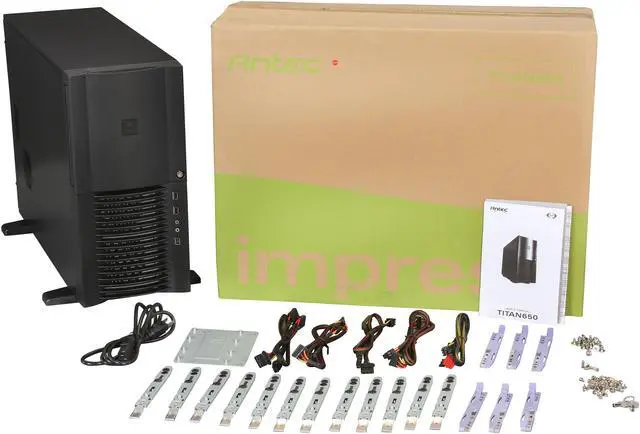 Alt view image 9 of 9 - Antec TITAN650 Black Steel Pedestal Server /Workstation Case w/ 650W Power Supply 4 x 5.25" (one with 5.25" to 3.5" adapter) External 5.25" Drive Bays