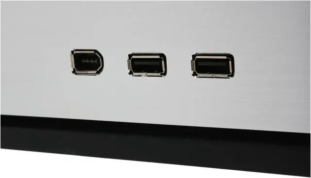 Alt view image 4 of 11 - Antec Silver/ Black 0.8mm cold rolled steel/ Aluminum plate front bezel Veris Fusion 430 Micro ATX Media Center / HTPC Case with IR receiver