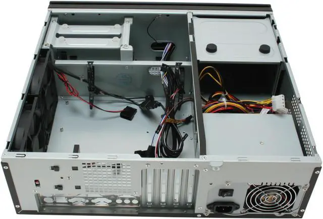 Alt view image 9 of 11 - Antec Silver/ Black 0.8mm cold rolled steel/ Aluminum plate front bezel Veris Fusion 430 Micro ATX Media Center / HTPC Case with IR receiver