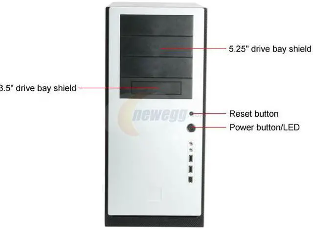 Alt view image 3 of 16 - Antec NSK6580 Black/ Silver 0.8mm cold-rolled steel construction ATX Mid Tower Computer Case 430W Power Supply