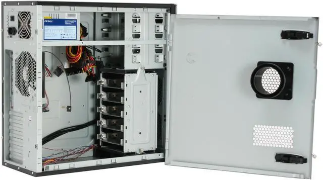 Alt view image 8 of 16 - Antec NSK6580 Black/ Silver 0.8mm cold-rolled steel construction ATX Mid Tower Computer Case 430W Power Supply