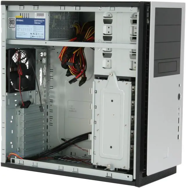 Alt view image 11 of 16 - Antec NSK6580 Black/ Silver 0.8mm cold-rolled steel construction ATX Mid Tower Computer Case 430W Power Supply