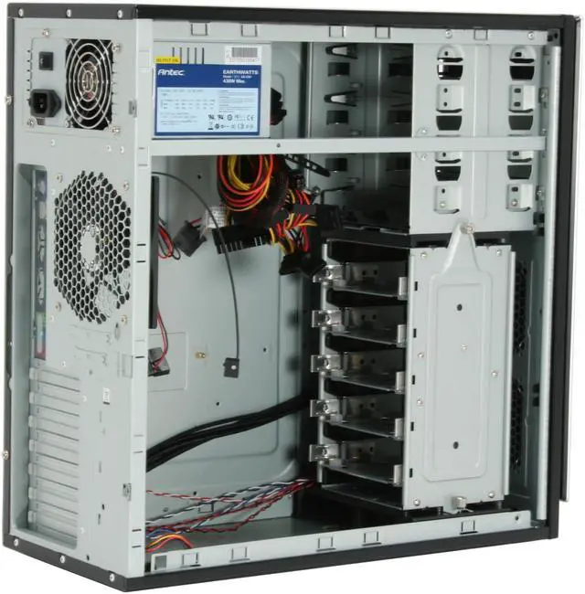 Alt view image 12 of 16 - Antec NSK6580 Black/ Silver 0.8mm cold-rolled steel construction ATX Mid Tower Computer Case 430W Power Supply