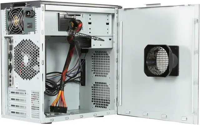 Alt view image 5 of 9 - Antec New Solution NSK3480 Black/ Silver 0.8mm cold-rolled steel construction Micro ATX Mid Tower Computer Case 380W Power Supply