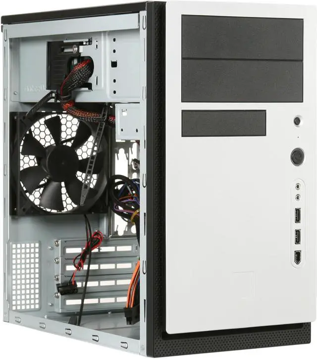 Alt view image 7 of 9 - Antec New Solution NSK3480 Black/ Silver 0.8mm cold-rolled steel construction Micro ATX Mid Tower Computer Case 380W Power Supply