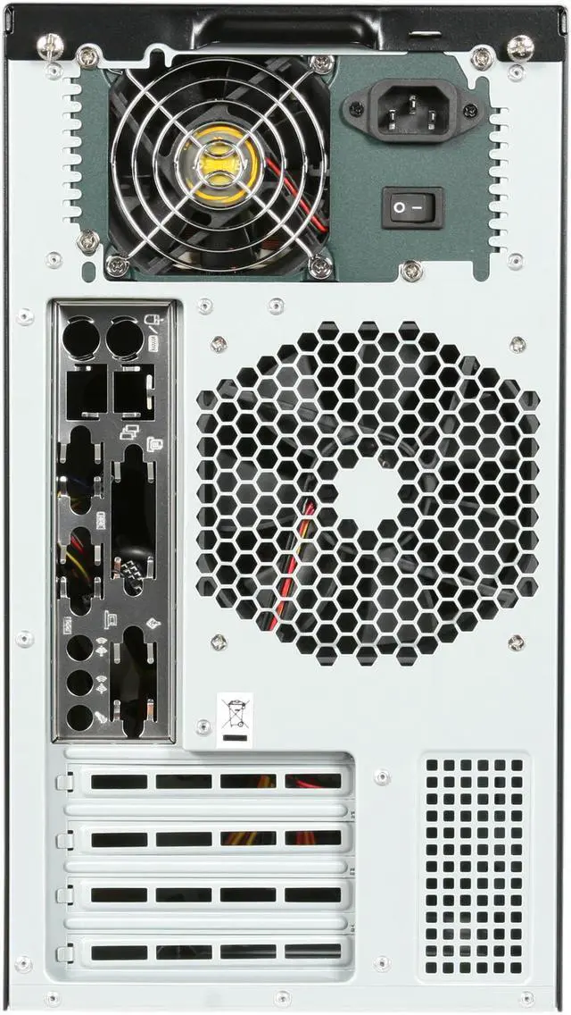 Alt view image 8 of 9 - Antec New Solution NSK3480 Black/ Silver 0.8mm cold-rolled steel construction Micro ATX Mid Tower Computer Case 380W Power Supply