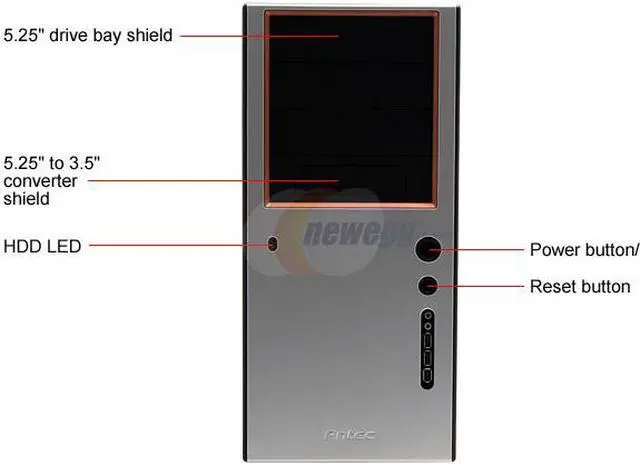 Alt view image 2 of 14 - Antec Sonata Plus 550 Black/ Silver Steel ATX Mid Tower Computer Case 550W Power Supply