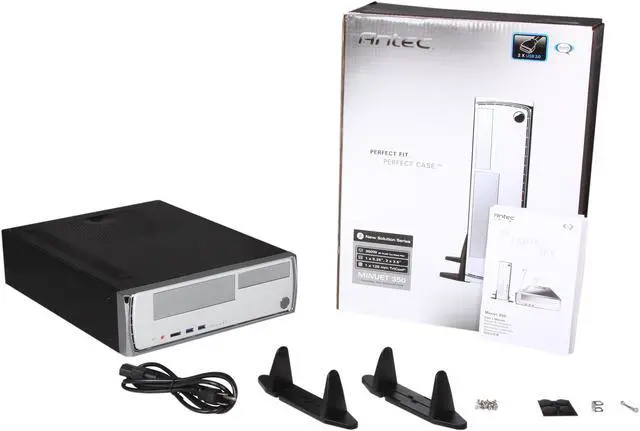 Alt view image 9 of 9 - Antec Minuet350 Piano Black Steel Micro ATX Slim Case Computer Case 350W 80PLUS Certified Power Supply
