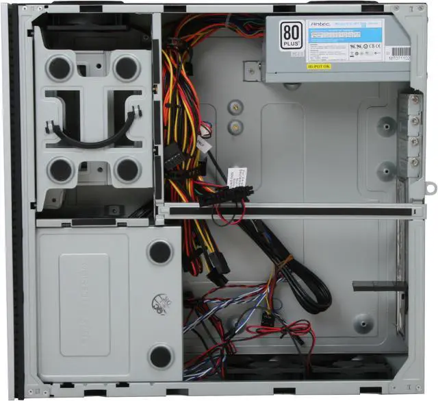 Alt view image 7 of 11 - Antec NSK1480 Black / Silver Steel Micro ATX Desktop Computer Case 350W 80 PLUS Certified Power Supply