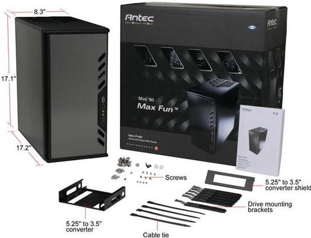 Alt view image 12 of 12 - Antec Mini P180 Black Steel Micro ATX Mini Tower Computer Case