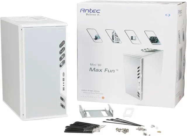 Alt view image 8 of 8 - Antec Mini P180 White Steel MicroATX Mini Tower Computer Case