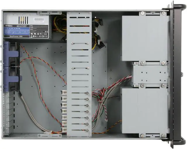 Alt view image 10 of 14 - Antec 4U22EPS650 4U Rackmount Server Case 650W 6 External 5.25" Drive Bays