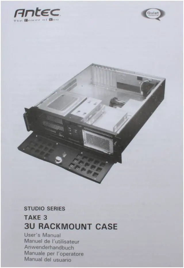 Alt view image 12 of 12 - Antec Take 3 + 650 Black 3U Rackmount Server Case 650W Power Supply 2 External 5.25" Drive Bays