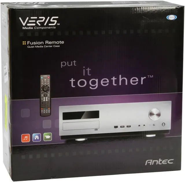 Alt view image 12 of 12 - Antec Silver Aluminum / Steel Fusion Remote Micro ATX Media Center / HTPC Case