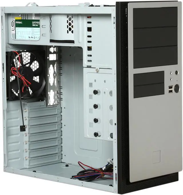 Alt view image 7 of 9 - Antec NSK 4480 II Black & Silver 0.8mm cold rolled steel ATX Mid Tower Computer Case EarthWatts 380W Power Supply