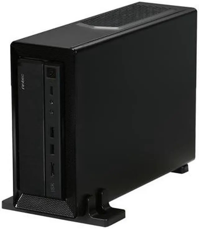 Alt view image 3 of 10 - Antec ISK 300-65 Black Steel Mini-ITX Desktop Computer Case 65W Power Supply