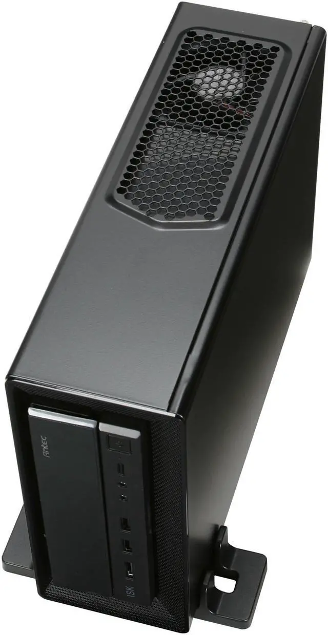 Alt view image 8 of 10 - Antec ISK 300-65 Black Steel Mini-ITX Desktop Computer Case 65W Power Supply