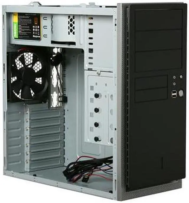 Alt view image 7 of 9 - Antec NSK 4482B Black 0.8mm cold rolled steel ATX Mid Tower Computer Case 380W Power Supply