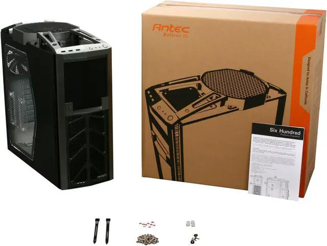 Alt view image 10 of 10 - Antec Six Hundred Black / Silver ATX Mid Tower Computer Case