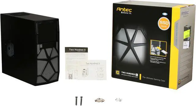 Alt view image 9 of 9 - Antec TWO HUNDRED S Black Steel ATX Mid Tower Computer Case